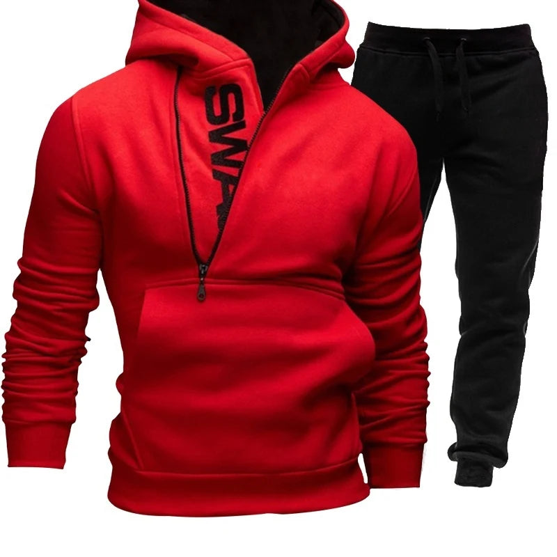 Men shoes New Fashion Letter Printed Mens Tracksuit Zipper Hoodie Suits Two Pieces Set Jogging Suit Sports Wear