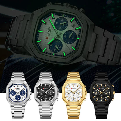 Jewellery   CUREEN Fashion Date Quartz Men Watches Top Brand Luxury Male Clock Chronograph Sport Mens Wrist Watch Relogio Masculino