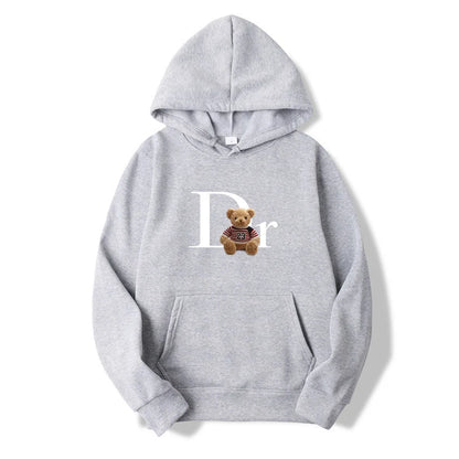 Men clothing   hoodie, casual personality, teddy bear print hoodie