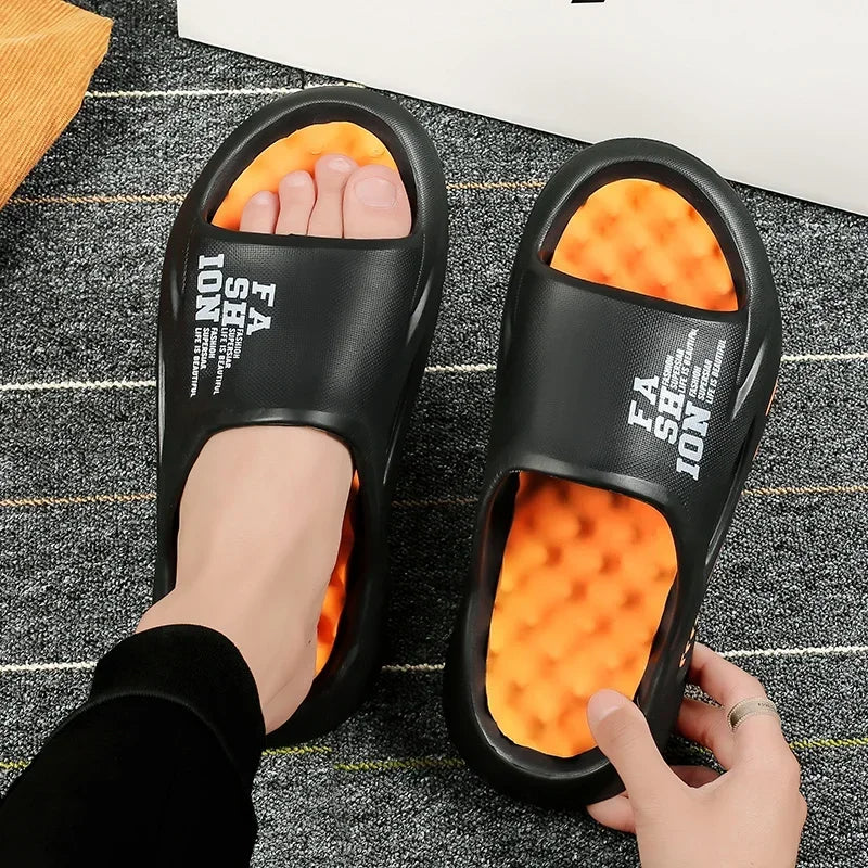 Men shoes New Summer Men Massage Slippers Sides Indoor   Sandals Beach Casual Shoes Soft Sole Slides Men Flip-flops Men's Sandals