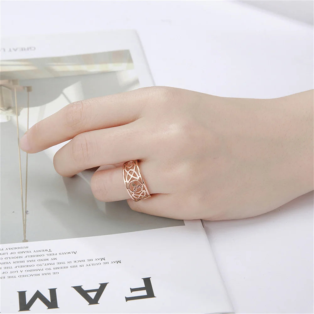 Jewellery   My Shape Celtic Knot Cross Rings for Women Christian Finger Ring Stainless Steel Gold Color Religious Amulet Jewelry Fashion