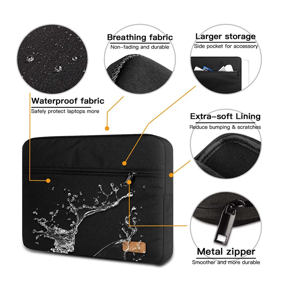 Laptop   Tablet Sleeve Pouch Notebook Case 9.7" 12" 13" 13.3" 15" 15.6" Cover Bag For Macbook Xiaomi Huawei HP Dell Portable Bags