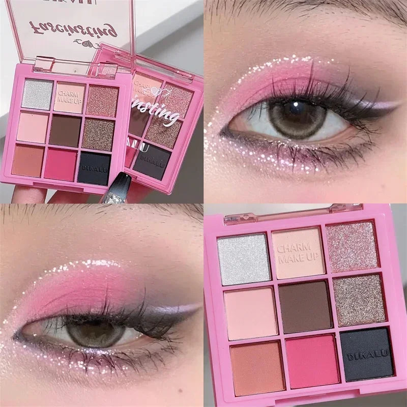 Makeup and face - 9-Color Eyeshadow Palette – Matte, Shimmer & Metallic Finishes