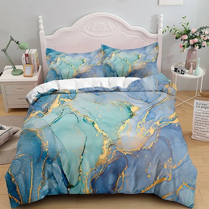 Bedroom   Marble Bedding Set King/Queen Size,Grey Gold Marble Duvet Cover Men Adults Modern Abstract Art Tie Dye Gothic Soft Quilt Cover