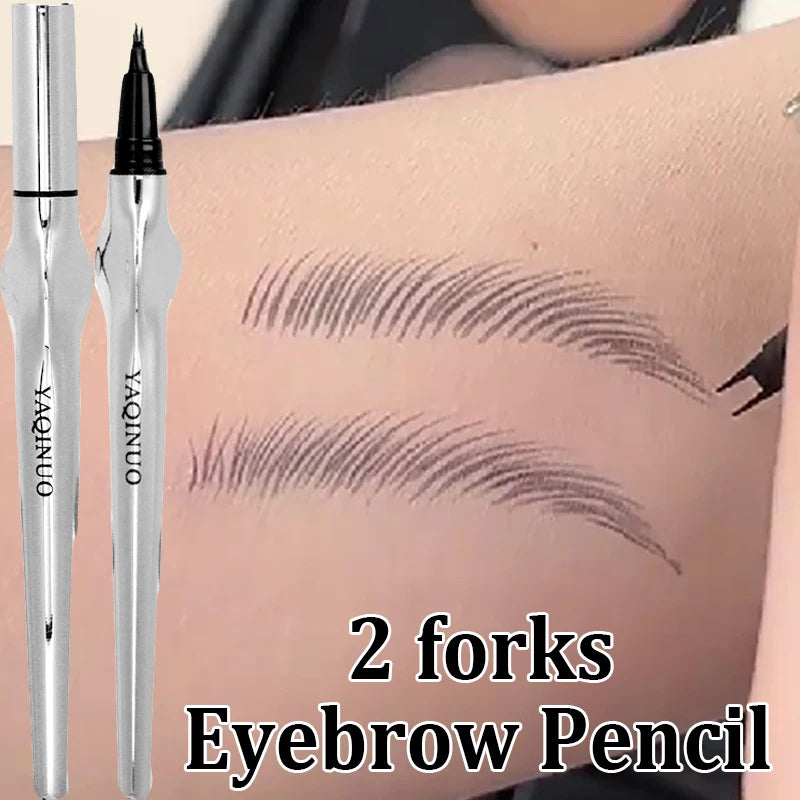 Makeup and face  2 Fork Lower Eyelash Eyebrow Pen Natural Long-Lasting Eyes Makeup