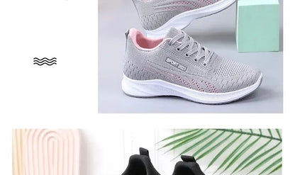 Woman shoes  Spring/Summer New Flat Bottom Mesh Sports Women's Casual Soft Sole Lightweight Running Shoe