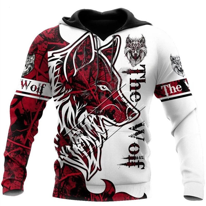 Men clothing  lion, wolf Hoodies White Tiger Sweatshirt Unisex Zip Pullover Casual Jacket