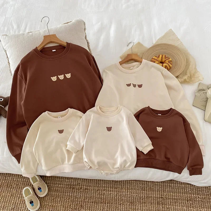 Girl clothing Parent-child Matching Clothes for Whole Family Dad Mom and Daughter Son Clothing Bodsyuit Sweatshirts Autumn Korean Fashion