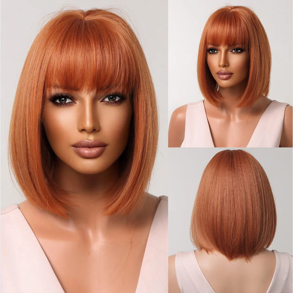 Crown & Glory Wigs HENRY MARGU Dark Root Ombre Brown Blonde Short Hair Wigs Fluffy Pixie Cut Synthetic Wig for Black White Women Heat Resistant