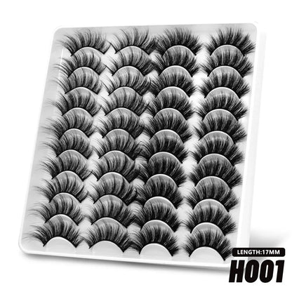 Makeup and face GROINNEYA 20 Pairs False Lashes 3D Mink Lashes Fluffy Dramatic Thick Volume Eyelashes Natural Lashes Fake Lashes Makeup