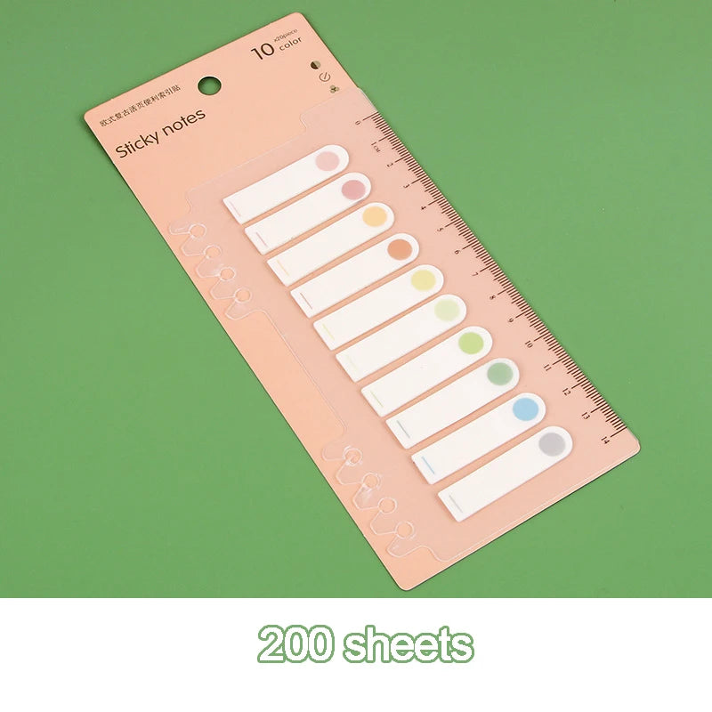 Toys  200sheets Sticky Tabs Sticky Notes Index Tabs Page Markers Memo Pad Stickers Notepad Book Annotation Office School Cute Supplies