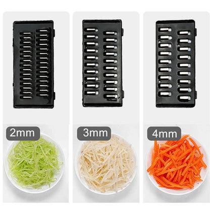 Kitchen  9 in 1 Multifunction Vegetable Cutter with Drain Basket Magic Rotate Colander New Vegetable Portable Slicer Chopper Grater