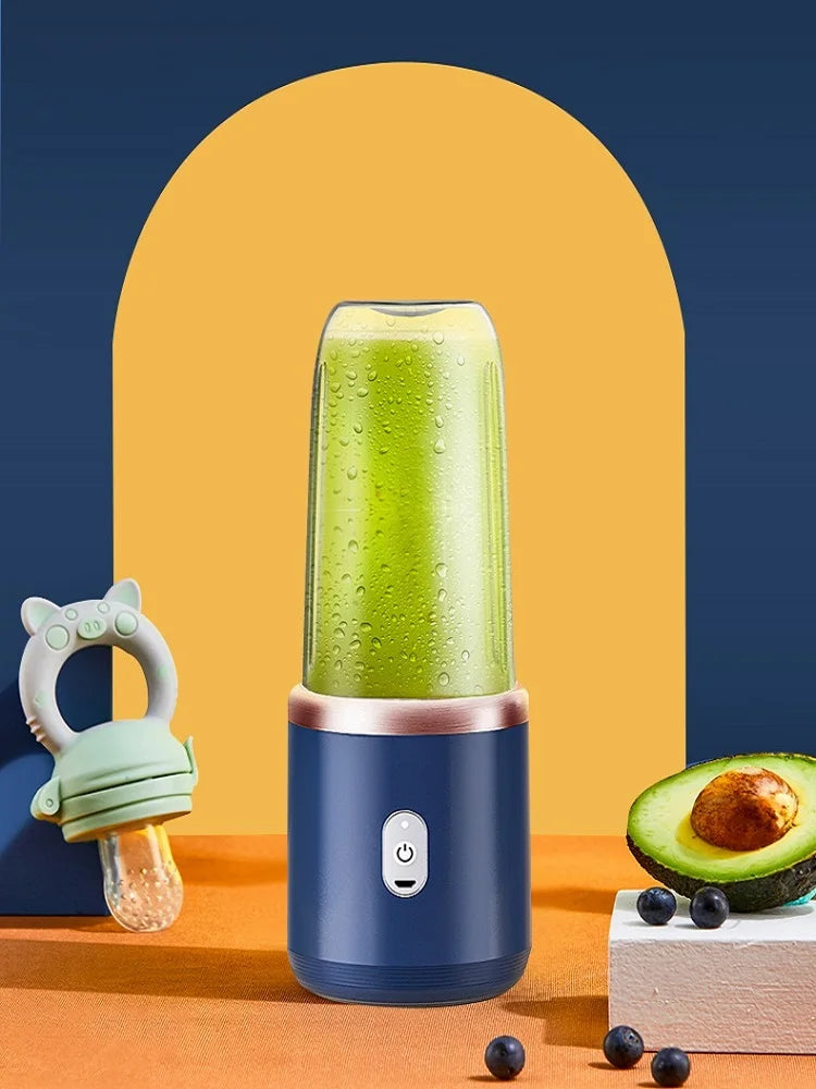 Kitchen  6 Blade Portable kitchen  Juicer USB Rechargeable Juicer Stainless Steel Blade Cup Juicer Fruit Automatic Smoothie Blender Kitchen Tool