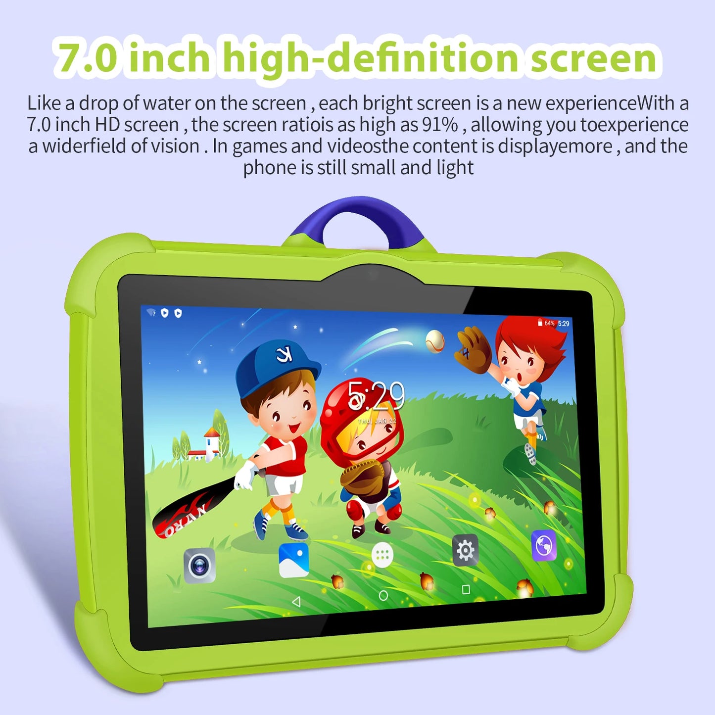 Mobile   7 Inch 5G WiFi Tablet Pc Octa Core Google Version Study Education Kids Tablets 4GB RAM 64GB ROM Dual BOW Cameras Children's Gift