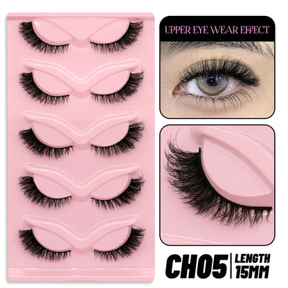 Makeup and face GROINNEYA Cat Eye Lashes Faux Mink Eyelashes Natural long Winged End Eye Elongated Eyelashes Faux Cils Eyelashes Extension