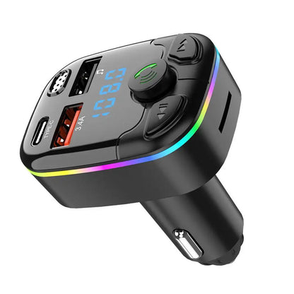 Car    Bluetooth 5.0 FM Transmitter Type-C Dual USB 3.1ACharging Wireless Radio Adapter MP3 Player Support TF Card