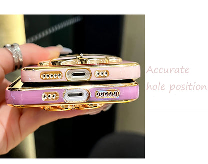 Makeup and face  Make Up Mirror Rabbit Flower Strap Case For Samsung Galaxy S24 S23 FE Plus Ultra Fan Edition