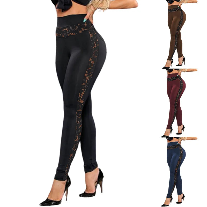 Woman clothing   Fashion Loose Yoga Pants Women  Slim Lace Sexy Crochet Casual Sport Pant Legging