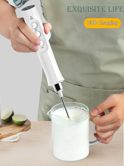 Kitchen  3 In 1 Portable Electric Milk Frother Mini Foam Maker Handheld Foamer High Speeds Drink Mixer Coffee Foamer Food Blender