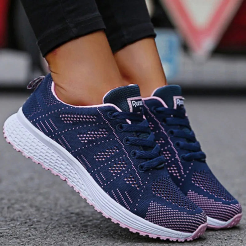 Woman shoes  New Breathable Women's Sneakers Fashion Comfortable  Sneakers Women Mesh Fabric Lace