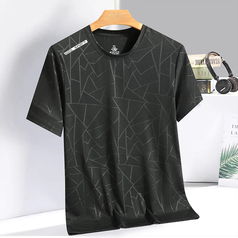 Men clothing  Ice Silk Thin Short Sleeve Quick Drying T-shirt for Men