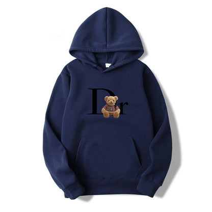 Men clothing   hoodie, casual personality, teddy bear print hoodie