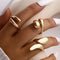 Jewellery   3 Pcs Irregular Geometric Ring Set for Women Punk Design Smooth Gold Silver Color Water Drop Adjustable Open Ring Trendy Jewelry