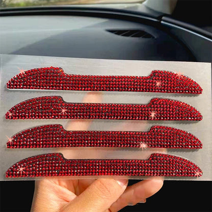 Car   4 PCS Car Door Inlaid Diamond Side Edge Protector Bumper Rear View Mirror Anti-Collision Strip Scratch Sticker Styling Moulding