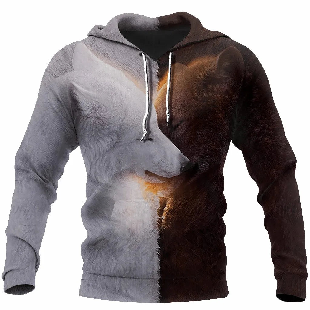 Men clothing  Graphic Lion Men's Fashion 3D Print Hoodie Streetwear Hoodies Long Sleeve