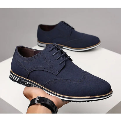 Men shoes Faux Suede Shoe Lace Up Black Oxford Shoe for Men Flat New Fashion Sneaker Man Autumn Breathable Comfortable Casual Men Shoe