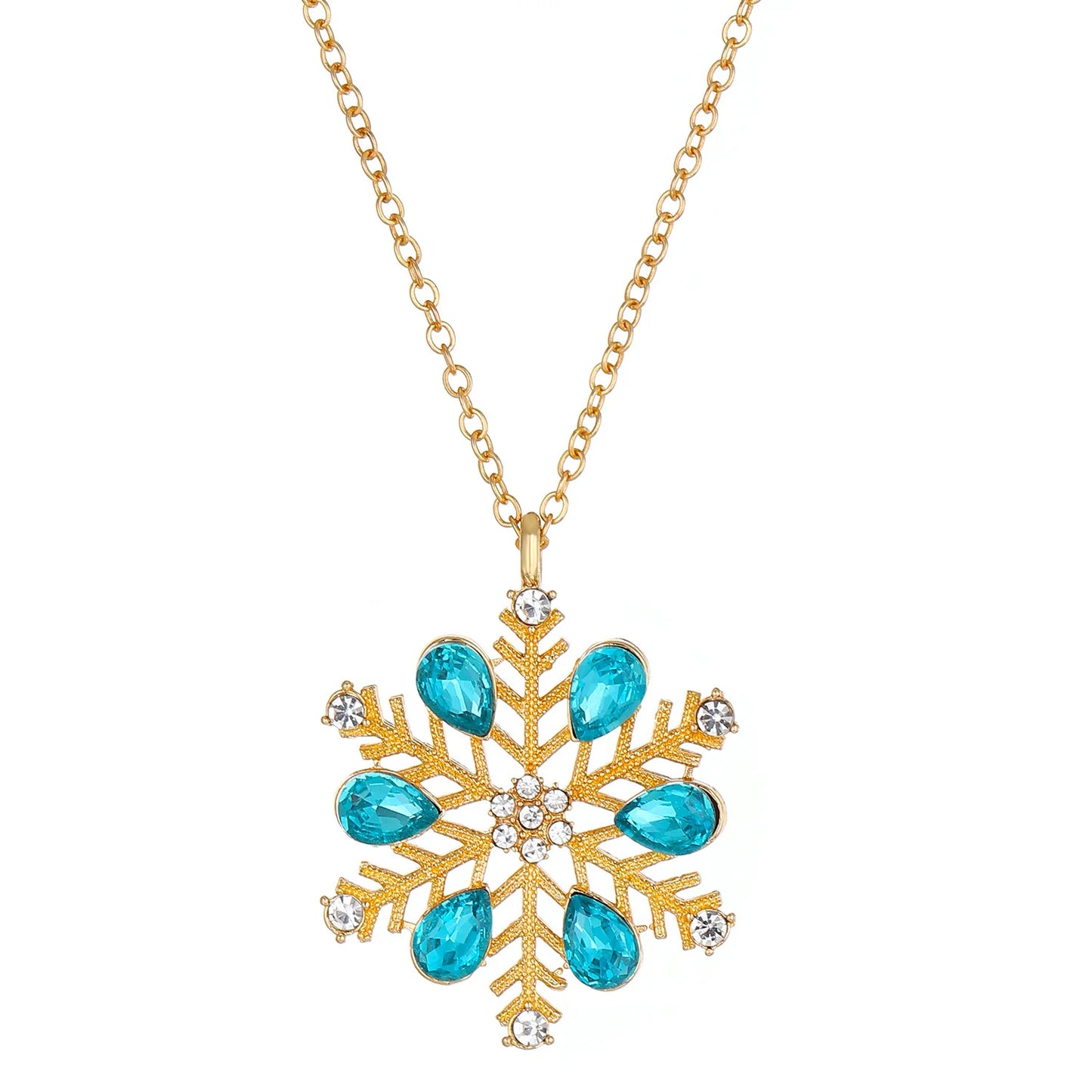 Jewellery   New Zircon Inlaid Snowflake Necklace with Female Instagram Style Creative Design Sense, Long Tassel Collarbone Chain