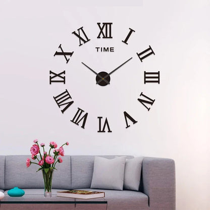 Living room Simple Modern Design Digital DIY Clock Silent Wall Clock Room Living Wall Decoration Home Decor Punch-Free Wall Sticker Clock