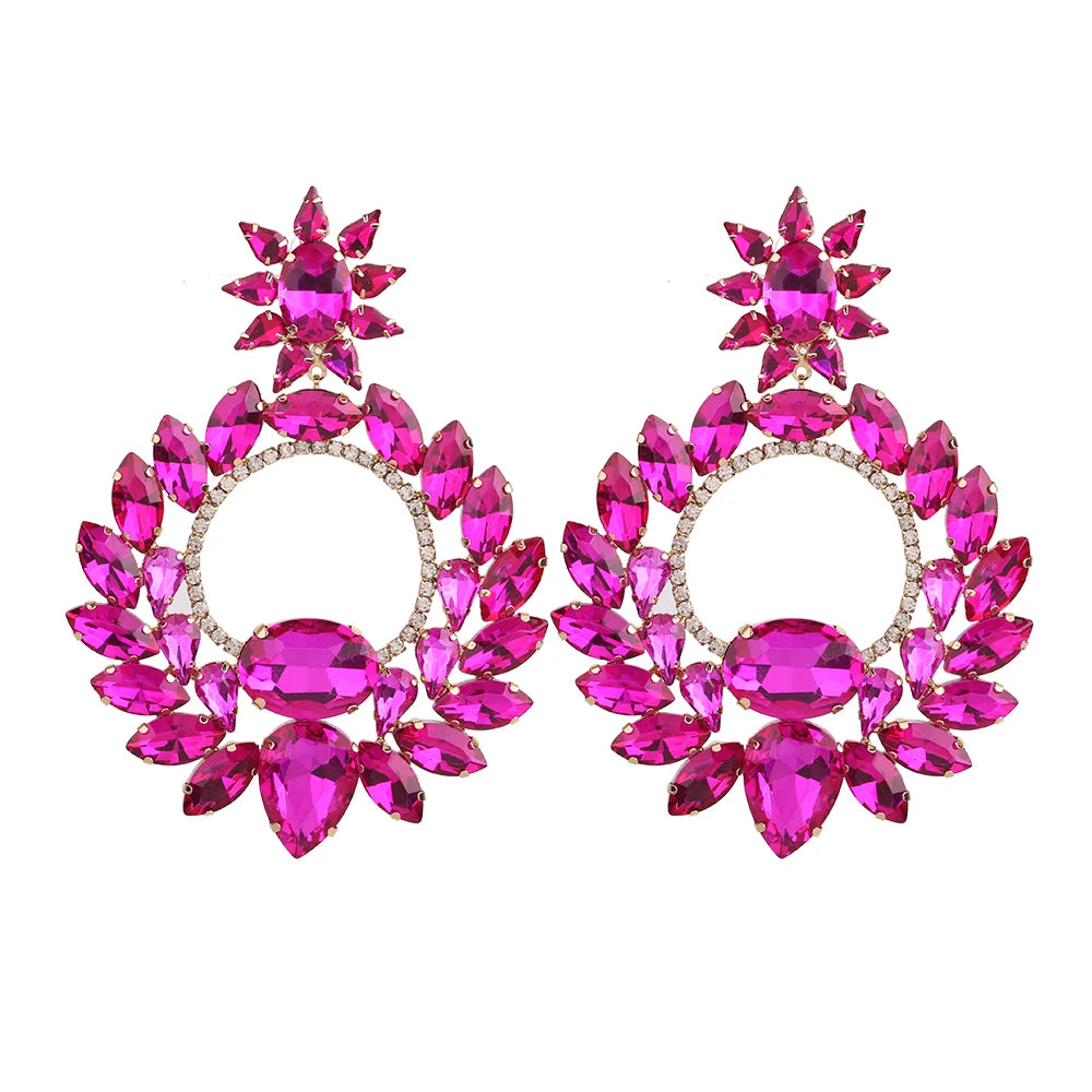 Jewellery   New Metal Rhinestone Geometric Earrings Home Party Fashion Dangle Earrings Women's Shining Statement Earrings Jewellery Wholesale