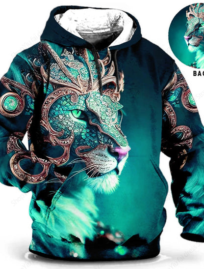 Men clothing  Animal Wolf Lion 3d Print Hoodie Men