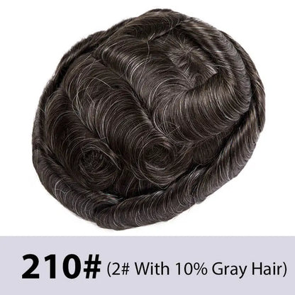 Crown & Glory Wigs   Toupee Hair Men 0.12-0.14mm Full Skin Base Male Hair Prosthesis 6" Natural Human Hair Man Wig Men's Capillary Prothesis Systems