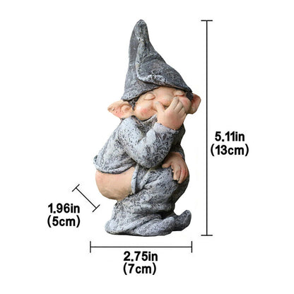 Outdoor Resin Elf Garden Gnome Naughty Crafts Dwarf Statue Outdoor Landscape Sculpture Fairy Figurines Decorative Art Ornaments