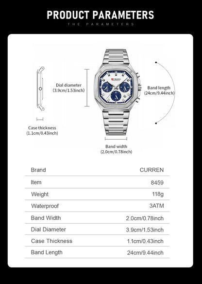 Jewellery   CUREEN Fashion Date Quartz Men Watches Top Brand Luxury Male Clock Chronograph Sport Mens Wrist Watch Relogio Masculino