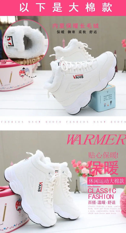 Woman shoes New High-quality Warm Cotton Shoes for Women High-top Short Plush Sports Women's Shoes Non-slip Casual Flat-soled Women's Shoes