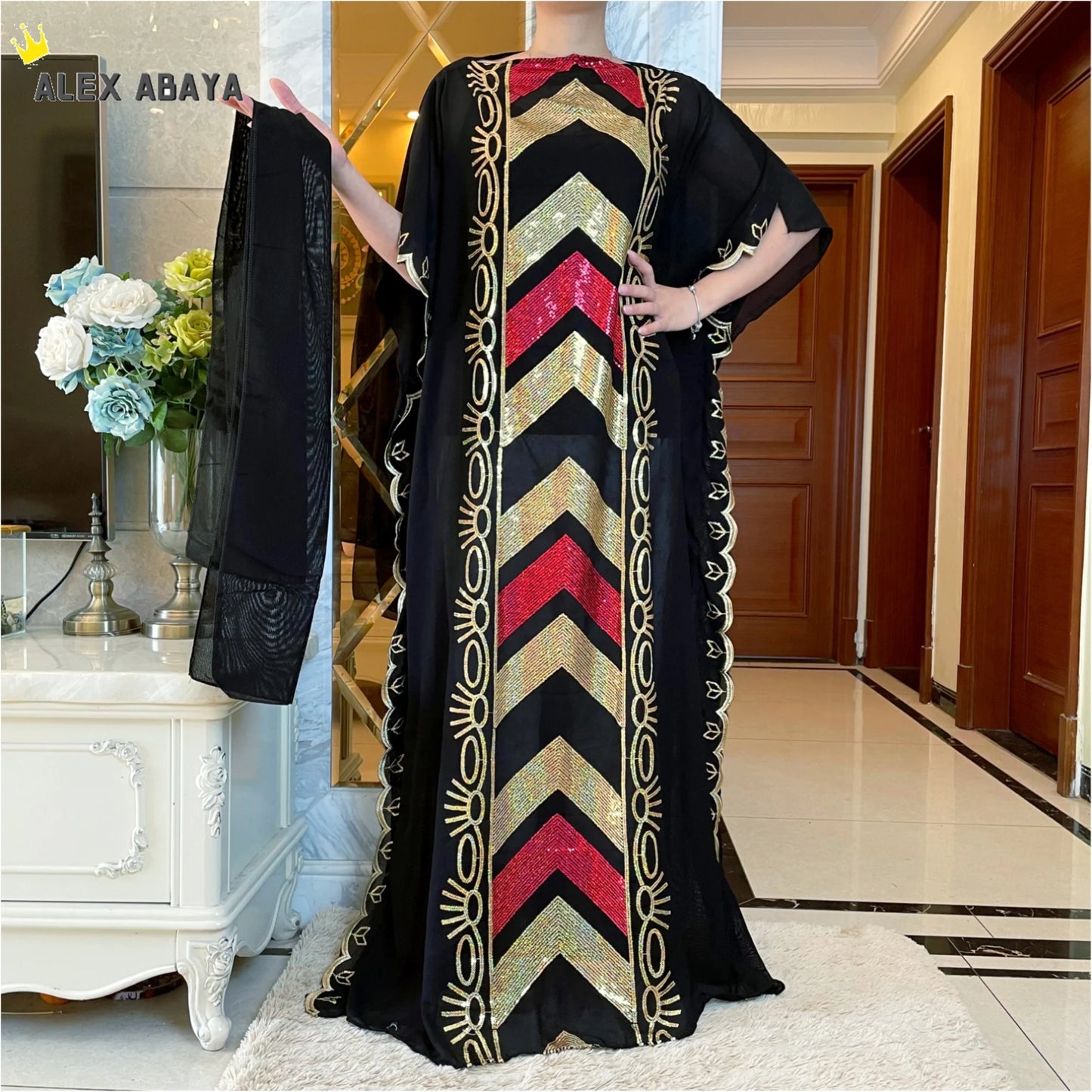 Muslim family   Free Shipping Muslim Abaya Dubai Turkey Muslim Hijab Dresses African Caftan  Party Elegant Islamic Embroidery Clothing AL034