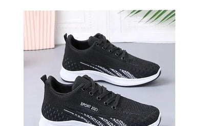 Woman shoes  Spring/Summer New Flat Bottom Mesh Sports Women's Casual Soft Sole Lightweight Running Shoe