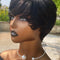 Crown & Glory Wigs Sale Short Pixie Cut Remy Human Hair Wigs Straight Natural Color Full Machine Made Bob Wig With Bangs