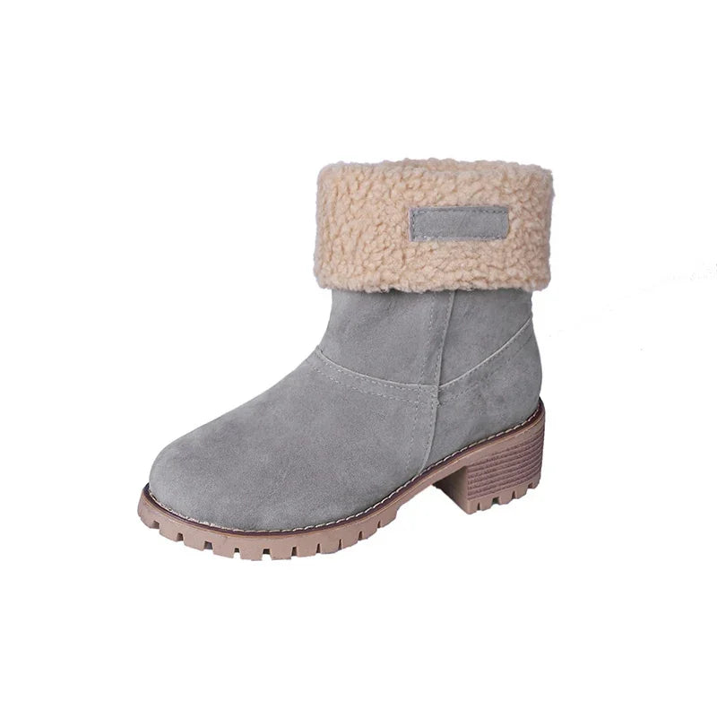 Woman shoes Winter New Boots Women Fur Warm Snow Boots Ladies Warm Wool Booties Ankle Boot Comfortable Shoes Casual Female Mid Calf Boots