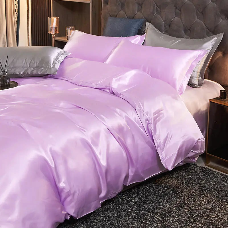 Toys 3/4pcs Luxury Rayon Satin Bedding Set Duvet Cover Set Single Double King Size Bedding Kit 2pcs/3pcs/4pcs Bed Cover Bed Linen Set