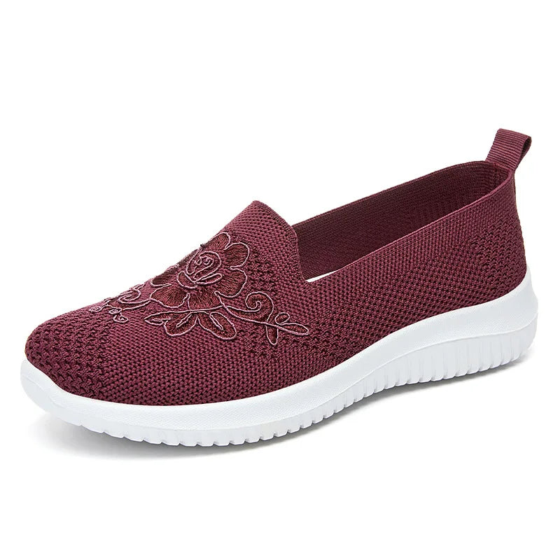 Woman shoes Summer Mesh Knitting Sneakers Women Breathable 2023 Shoes Non-slip Ladies Casual Nurse Office Shoes Ballet Flats