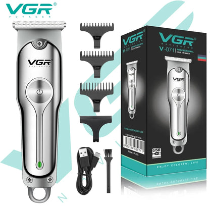 Bathroom  VGR 071 Hair Trimmer Professional Hair Clipper Rechargeable Hair Cutting Machine T-Blade Cordless Portable Trimmer for Men