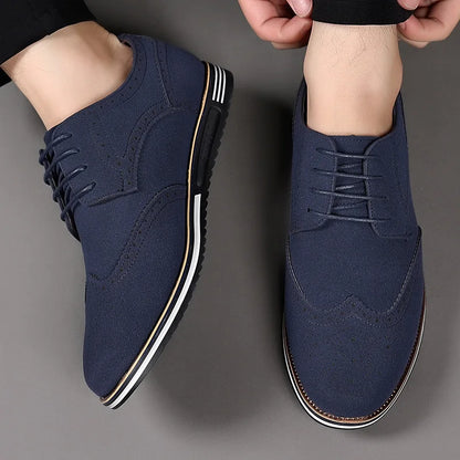 Men shoes Faux Suede Shoe Lace Up Black Oxford Shoe for Men Flat New Fashion Sneaker Man Autumn Breathable Comfortable Casual Men Shoe