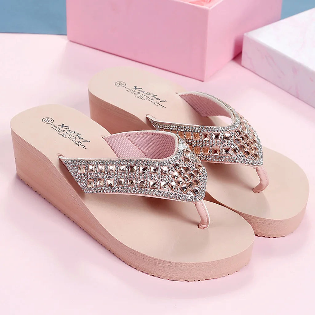 Woman shoes Flip Flops Women Floral Beach Flip Flops Fashion Slip On Sandals For Women Wide Width Transparent Sandals For Women New Heels