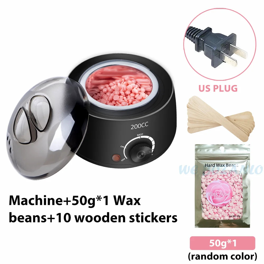 bathroom  200CC Wax Heater Warmer Hair Removal Machine For Hand Foot Body SPA Epilator Paraffin Wax Pot +Wax Beans + Wood Sticks