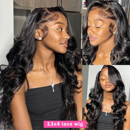 Crown & Glory Wigs   Wigs Human Hair 180% HD Transparent 13x6 Body Wave Lace Front Human Hair Wigs Brazilian Remy 30 34 inch 13x4 Lace Front