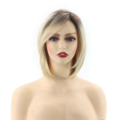 Crown & Glory Wigs Synthetic Wig European and American Women's Hair Short Wigs Puffy Chemical Fiber Fashion Head Cover with Bangs